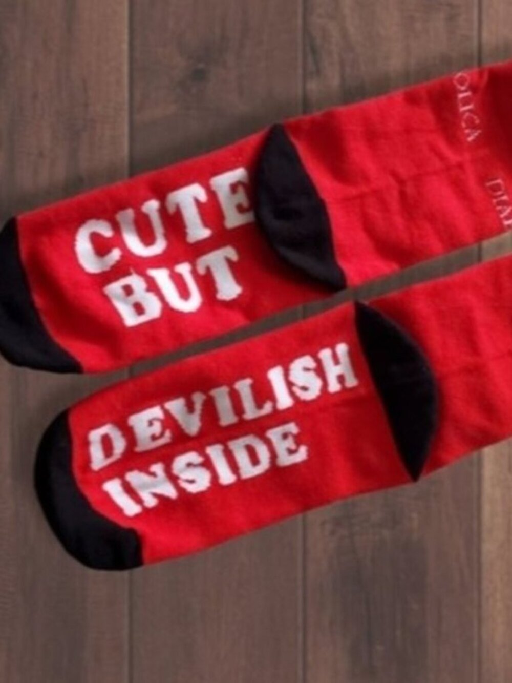 New- Red Socks logo "Cute but Devilish Inside"